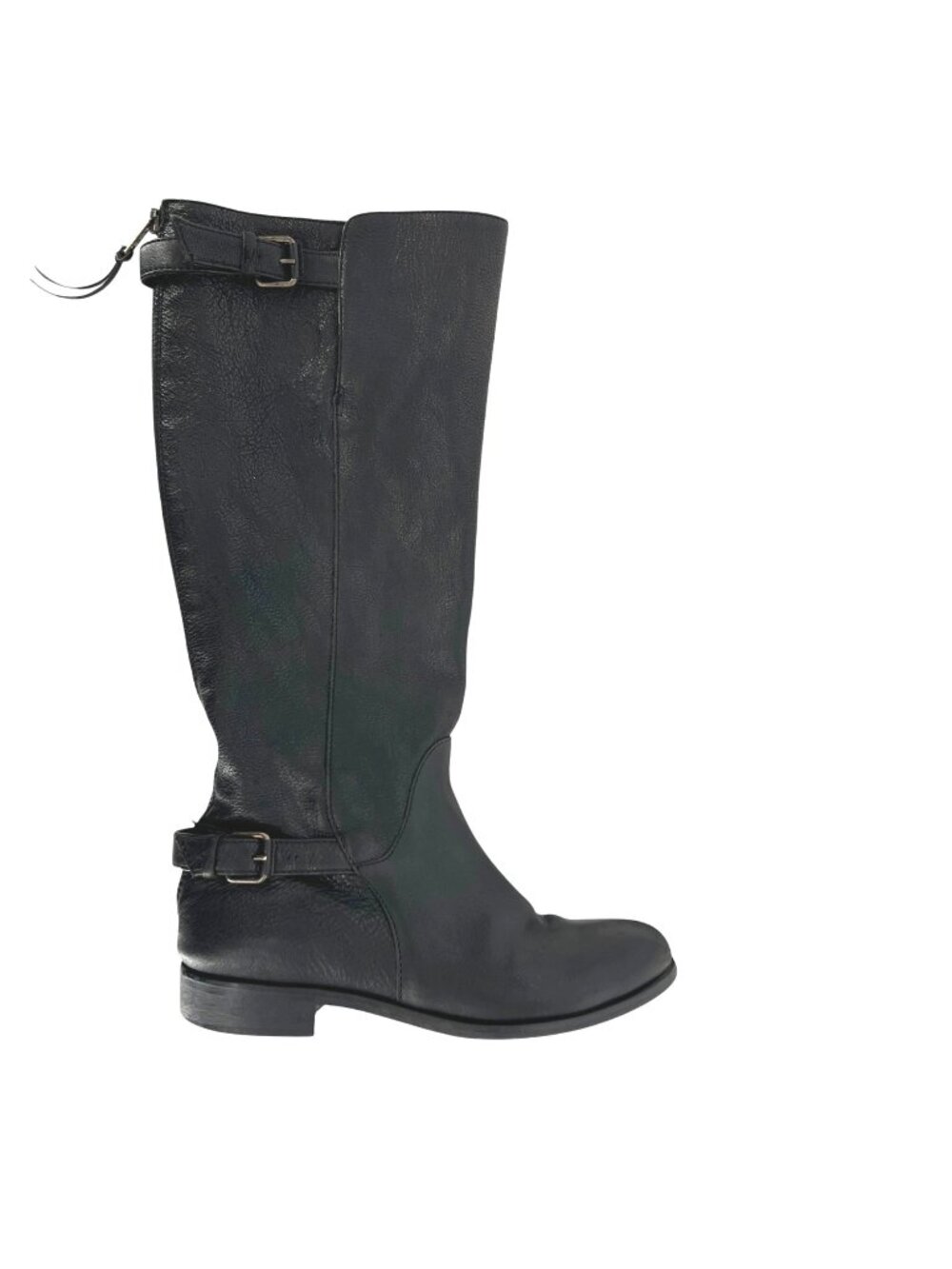 J.Crew Emmett Black Leather Knee-High Riding Boots Size 7.5 Made In Italy